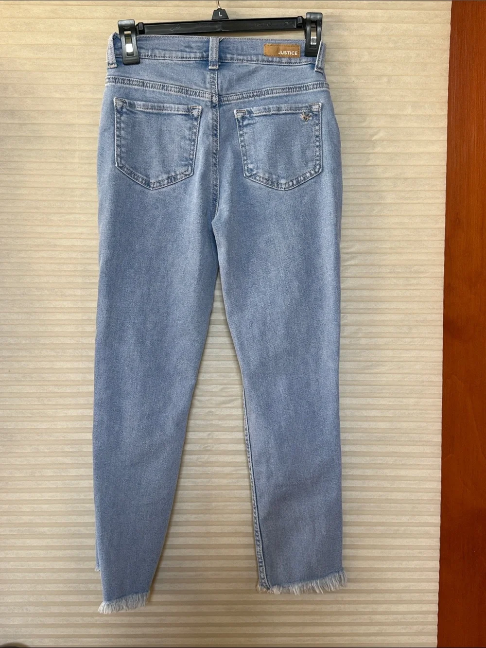 Justice Light Wash Ripped Skinny Jeans size 14 child